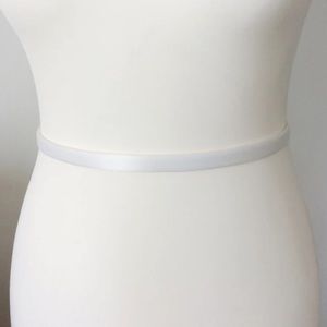 Plain Wedding Satin Belt with Button Detail on Back